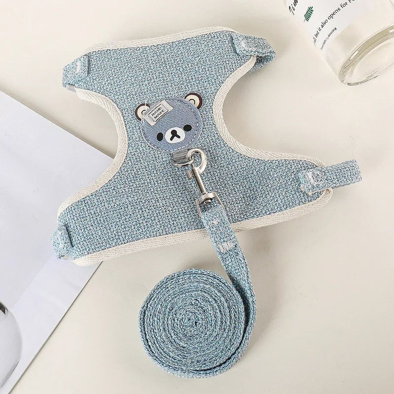 Newest Cute Rabbit Harness and Leash Set Bunny Pet Accessories Vest Harnesses Rabbit Leashes for Outdoor Walking Pets Supplies - Furbury