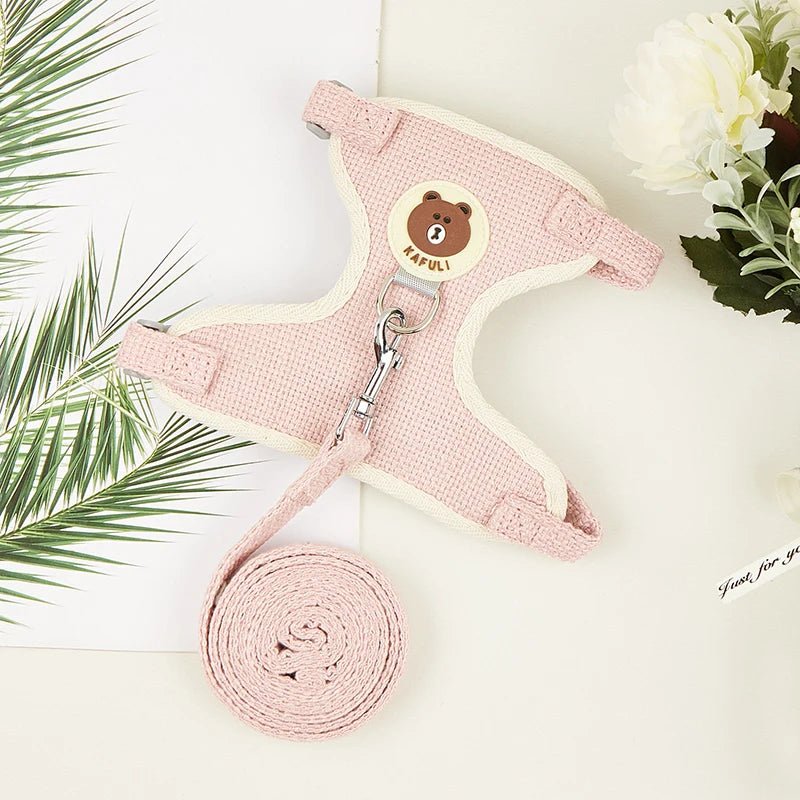 Newest Cute Rabbit Harness and Leash Set Bunny Pet Accessories Vest Harnesses Rabbit Leashes for Outdoor Walking Pets Supplies - Furbury