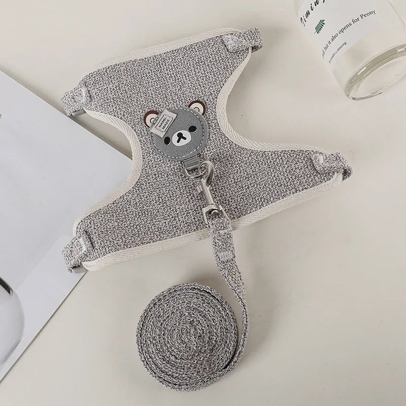 Newest Cute Rabbit Harness and Leash Set Bunny Pet Accessories Vest Harnesses Rabbit Leashes for Outdoor Walking Pets Supplies - Furbury