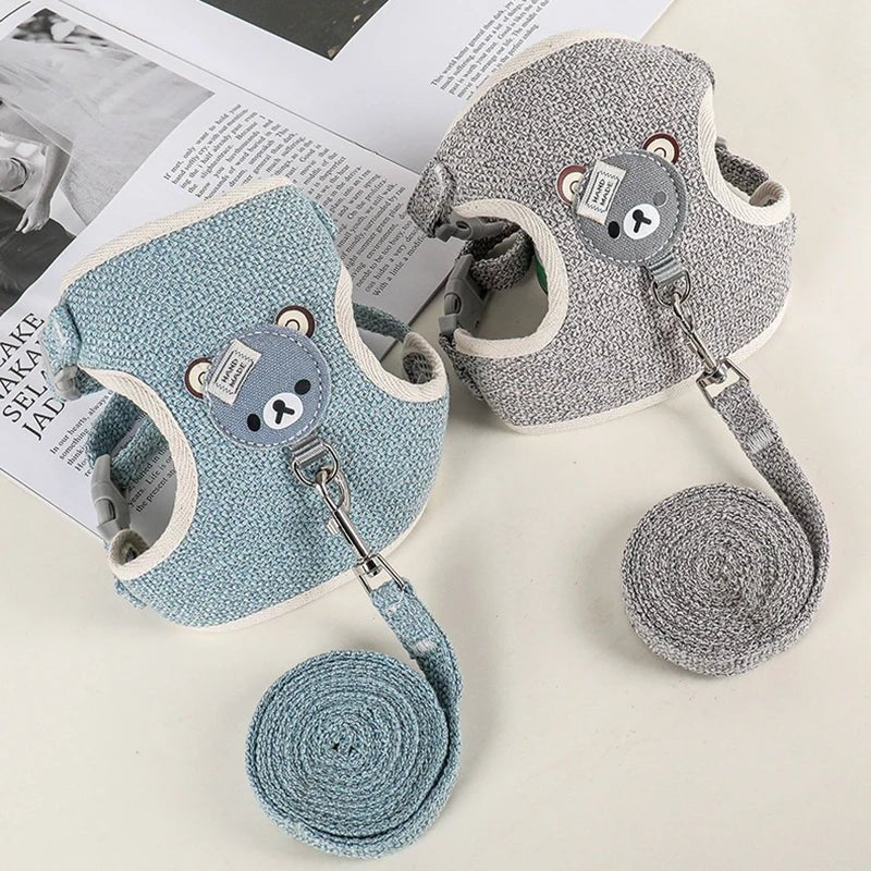 Newest Cute Rabbit Harness and Leash Set Bunny Pet Accessories Vest Harnesses Rabbit Leashes for Outdoor Walking Pets Supplies - Furbury
