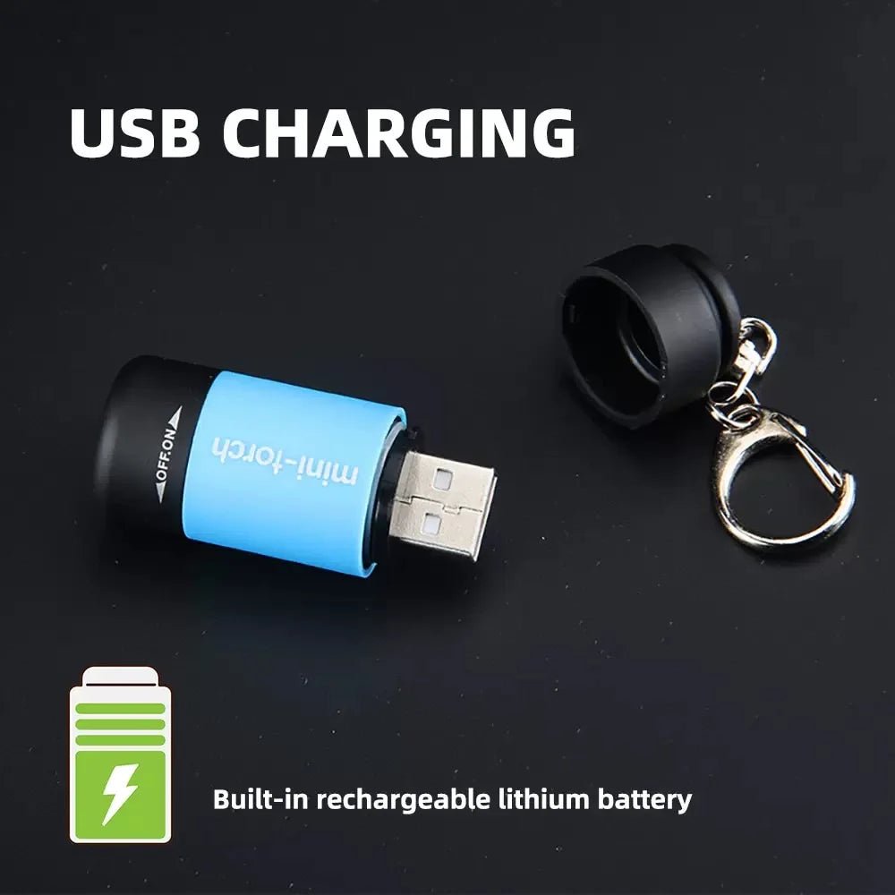 Outdoor Keychain Flashlight Rechargeable LED Mini Pocket Flashlight For Camping Hiking Emergencies - Checkouts UK