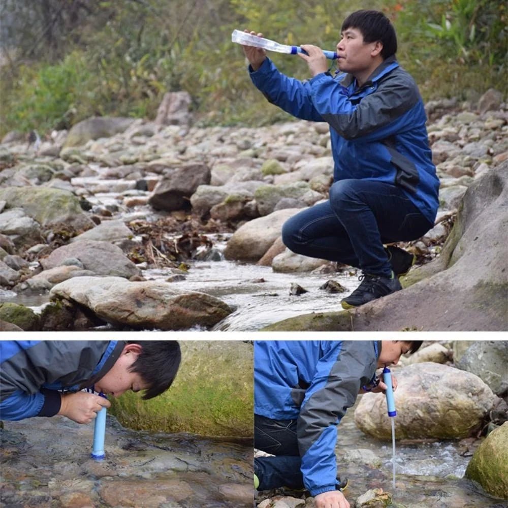 Outdoor Water Purifier Camping Hiking Emergency Life Portable Purifier Water Filter Suitable for Streams, Lakes Outdoors Camping - Checkouts UK