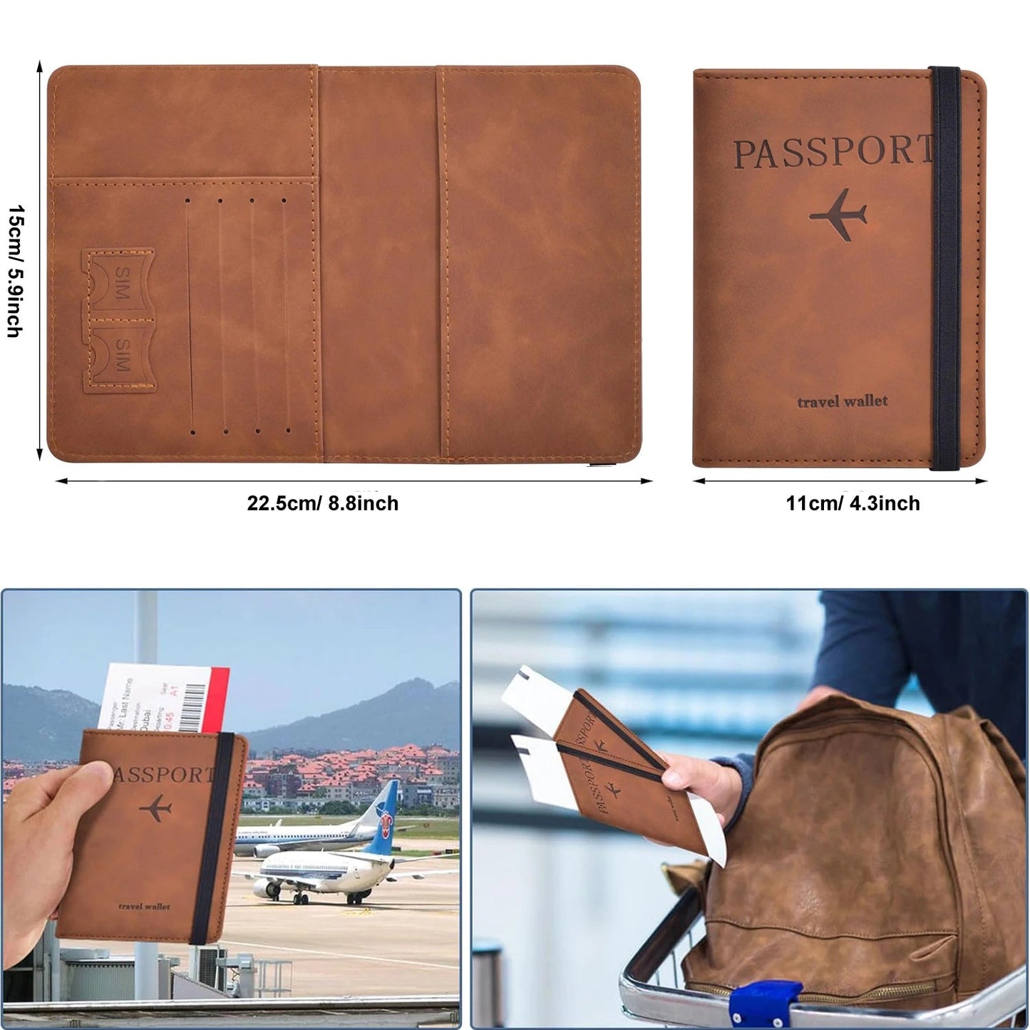 Passport Holder for Travel Essentials Passport Wallet Cover Case for Travel Accessories,Passport Book Holders for Women/Men - Checkouts UK