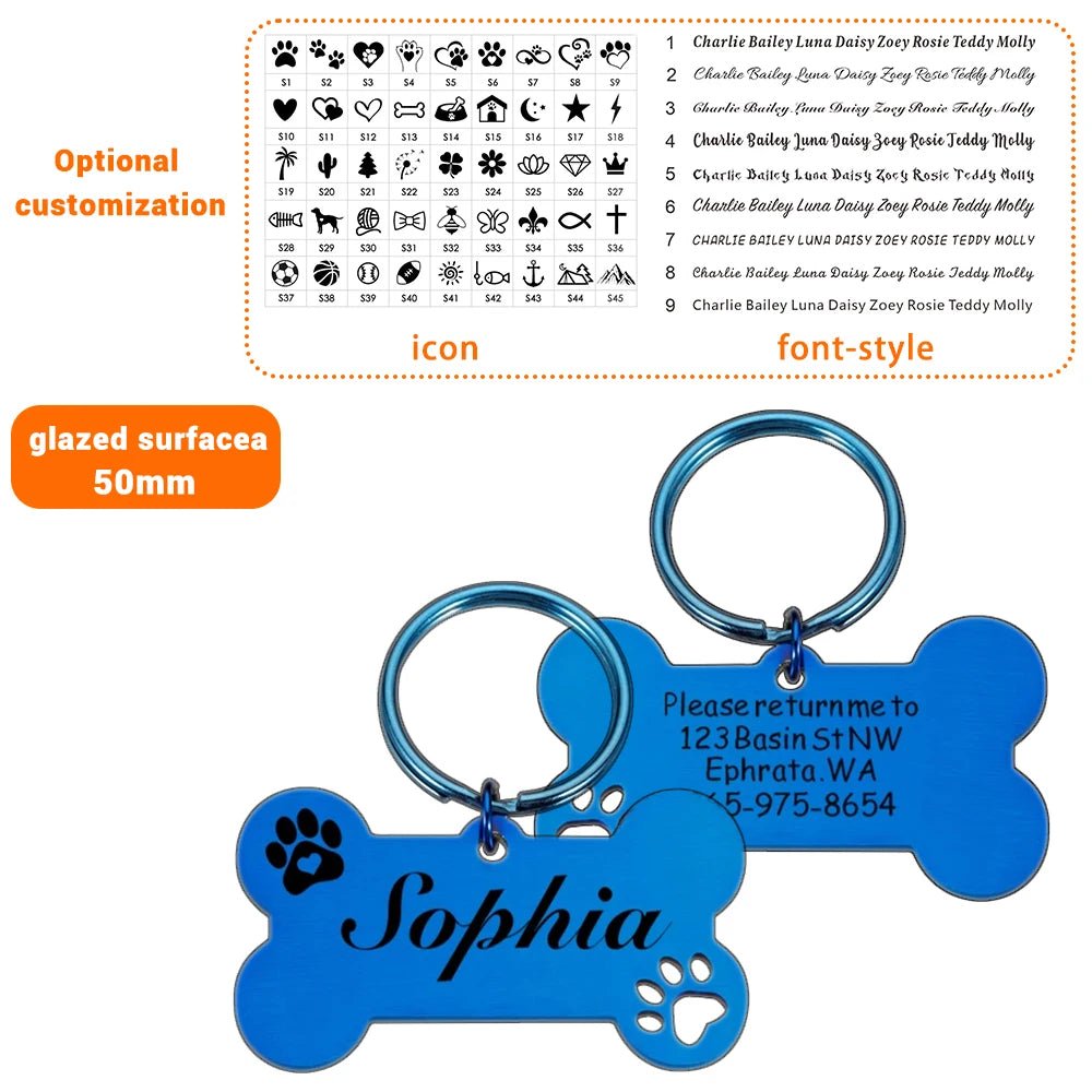 Personalized Pet Dog Tag Shiny Steel Free Engraving Kitten Puppy Anti - lost Collars Nameplate for Dog Address Tag Pet Accessoires - Furbury