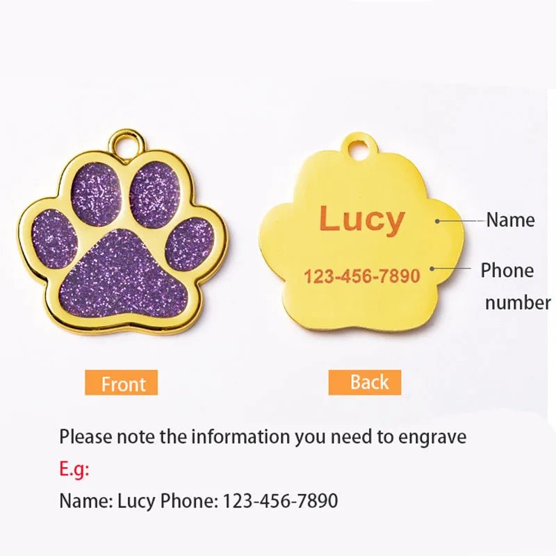 Personalized Pet Engraving ID Name Tag Dog Anti - lost Custom Collar Leash Accessories Cat ID Phone Tag Pendant Puppy Decorations - Furbury