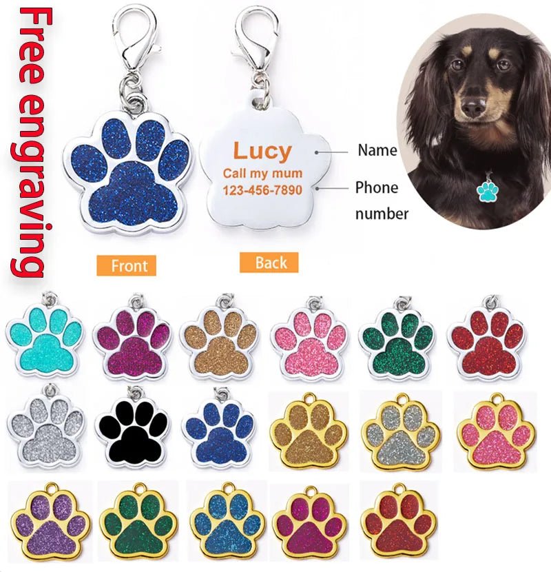 Personalized Pet Engraving ID Name Tag Dog Anti - lost Custom Collar Leash Accessories Cat ID Phone Tag Pendant Puppy Decorations - Furbury