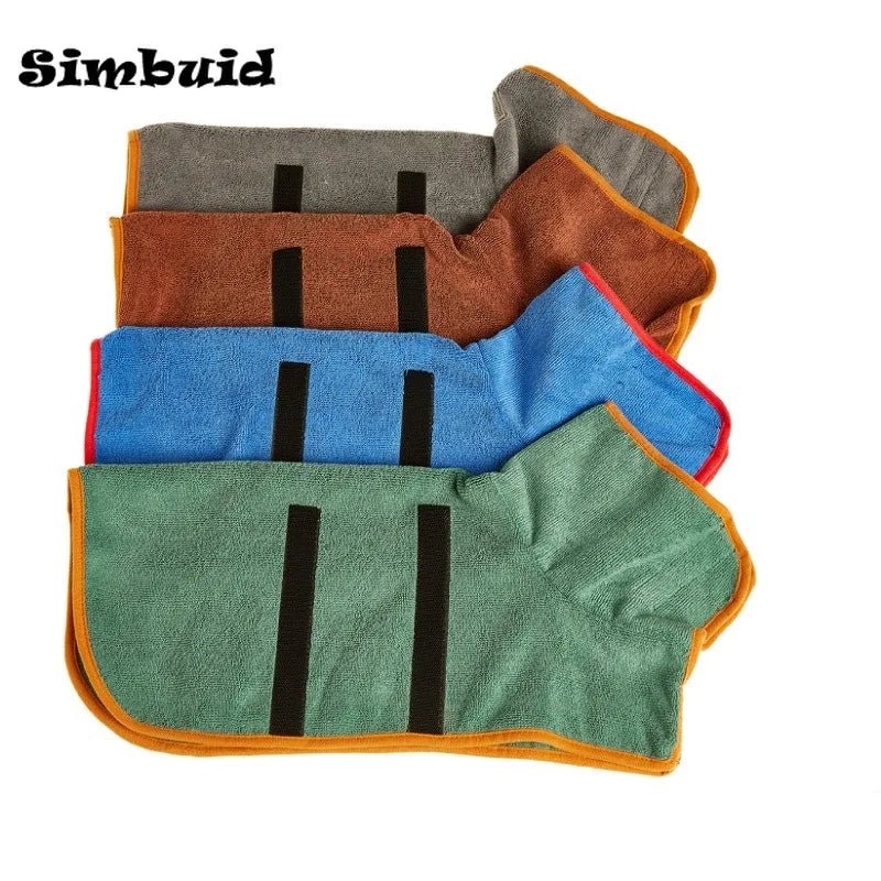 Pet Bathrobe Adjustable Absorbent Towel for Large Medium Small Dog Super Fast Drying Moisture Bath Robe - Checkouts UK