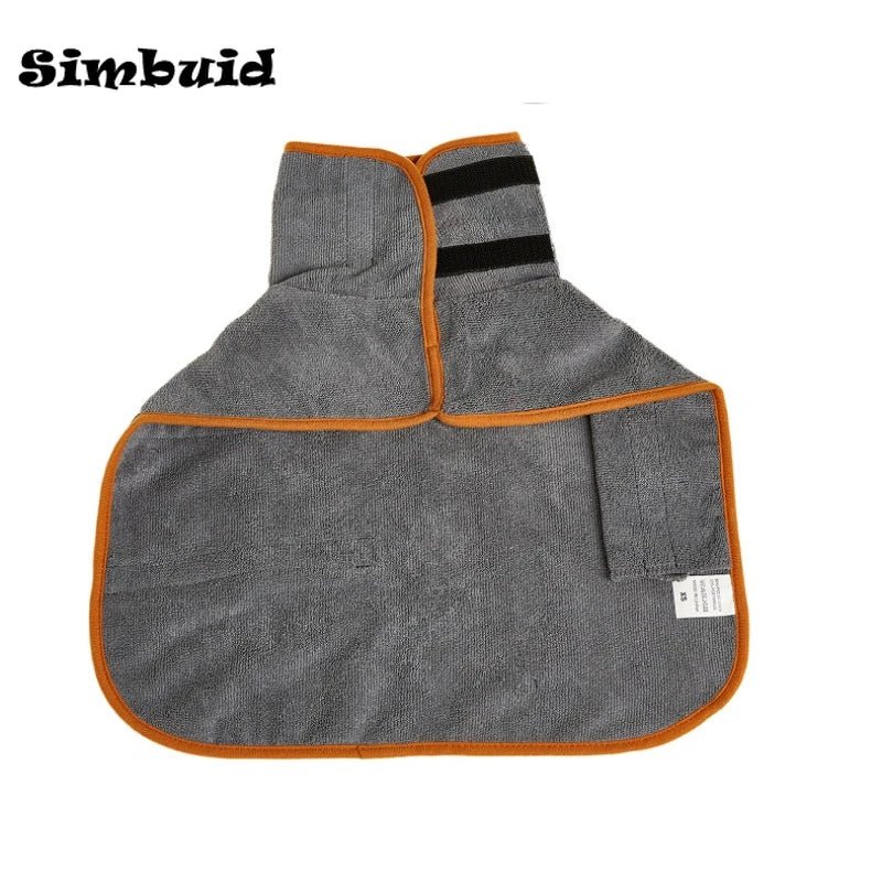 Pet Bathrobe Adjustable Absorbent Towel for Large Medium Small Dog Super Fast Drying Moisture Bath Robe - Checkouts UK