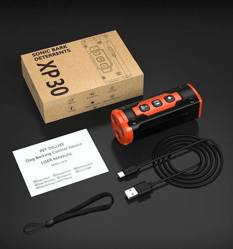 Pet Dog Repeller Ultrasonic Dog Training Device Rechargeable Anti Dog Bark Deterrent Device With LED Flashlight - Checkouts UK
