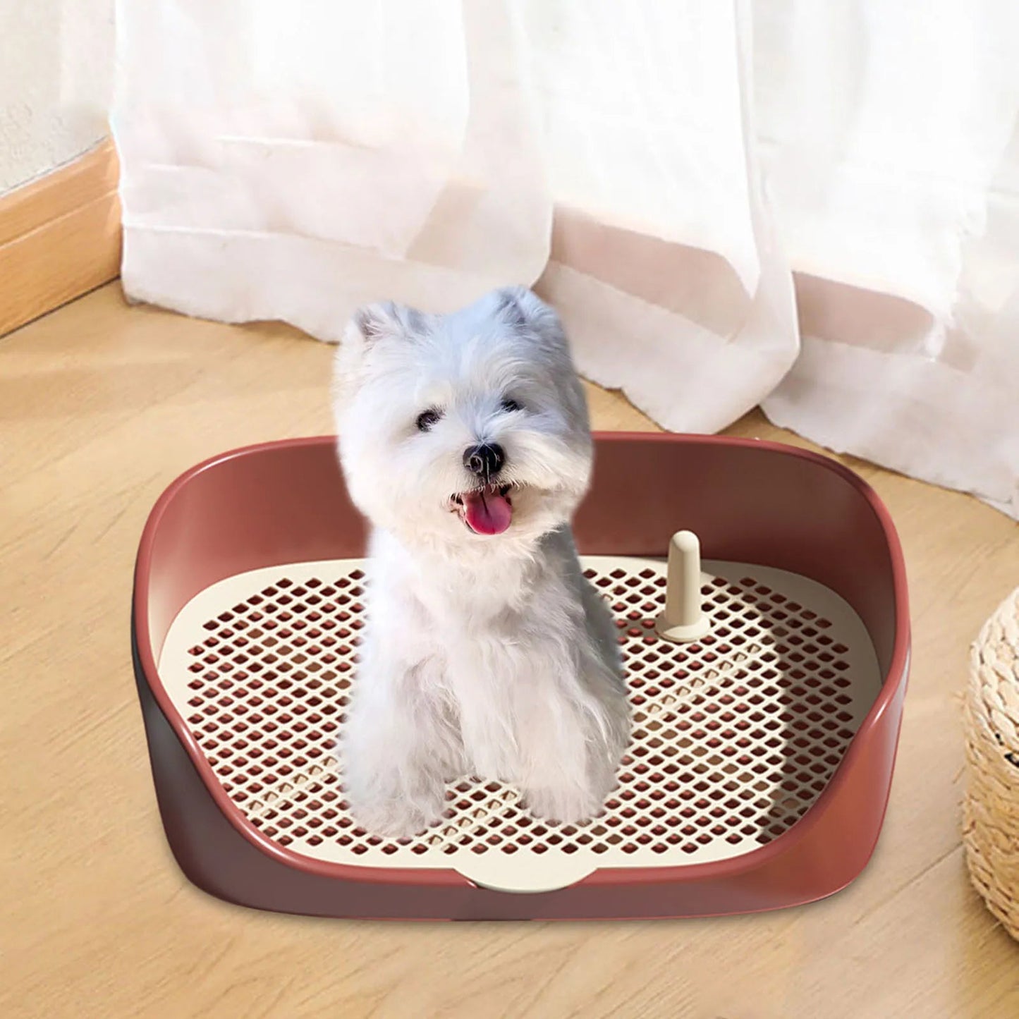 Pet Dog Toilet for Cat Portable Indoor Outdoor with Protection Wall Training Pad Holder Lavatory Basin Litter Box Trainer Corne - Furbury