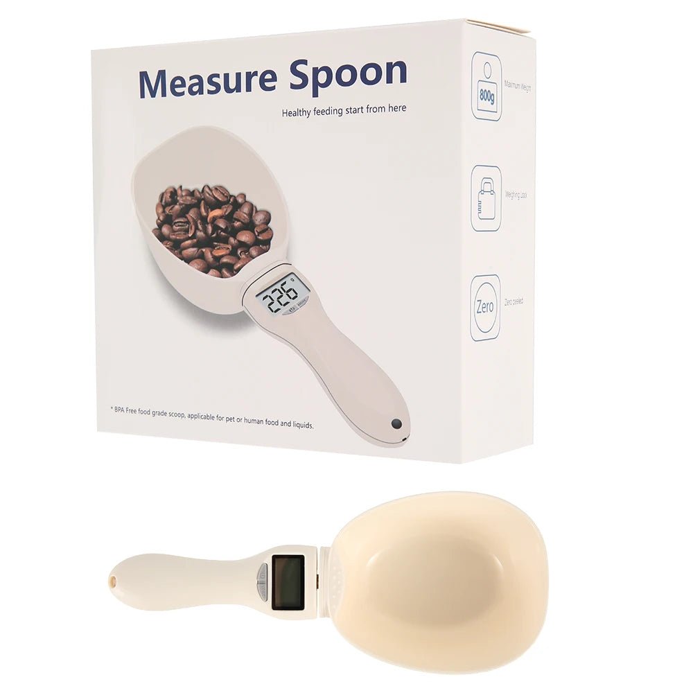 Pet Food Measuring Scoop Electronic Dog Cat Food Measuring Cup Digital Spoon Scale Kitchen Food Scale with LED Display - Checkouts UK