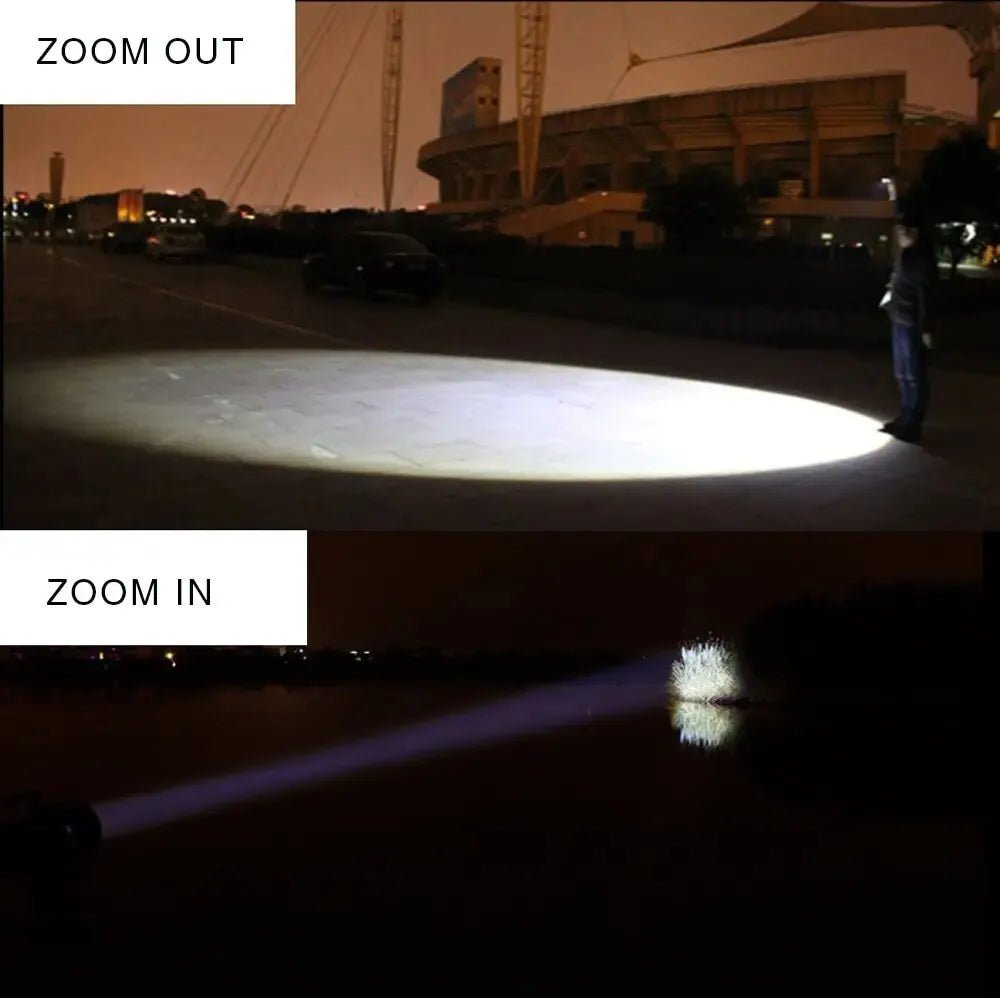 Portable Battery Powered Zoom LED Flashlight Mini Flash Light Torch Lantern 3 Lighting Modes Camping Lamp - Checkouts UK