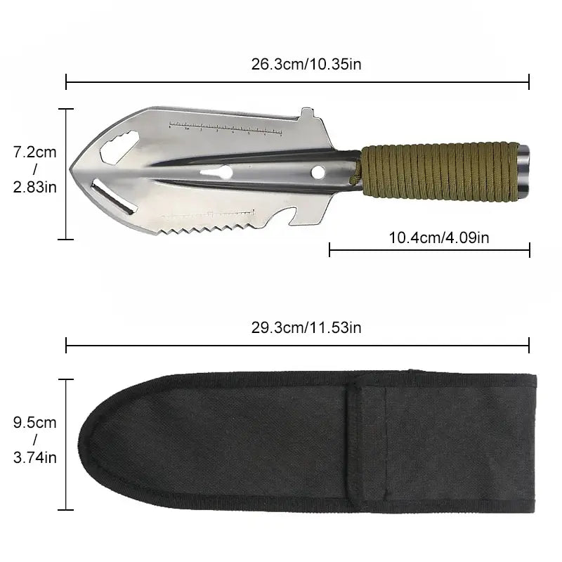 Portable Camping Hiking Traveling Pinic Shovel Multifunctional Ordnance Shovel Survival Outdoor Equipment Garden Tool Shovel - Checkouts UK