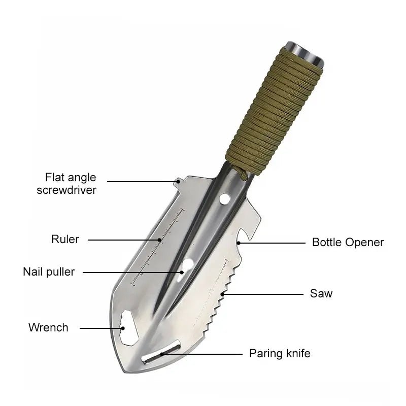 Portable Camping Hiking Traveling Pinic Shovel Multifunctional Ordnance Shovel Survival Outdoor Equipment Garden Tool Shovel - Checkouts UK
