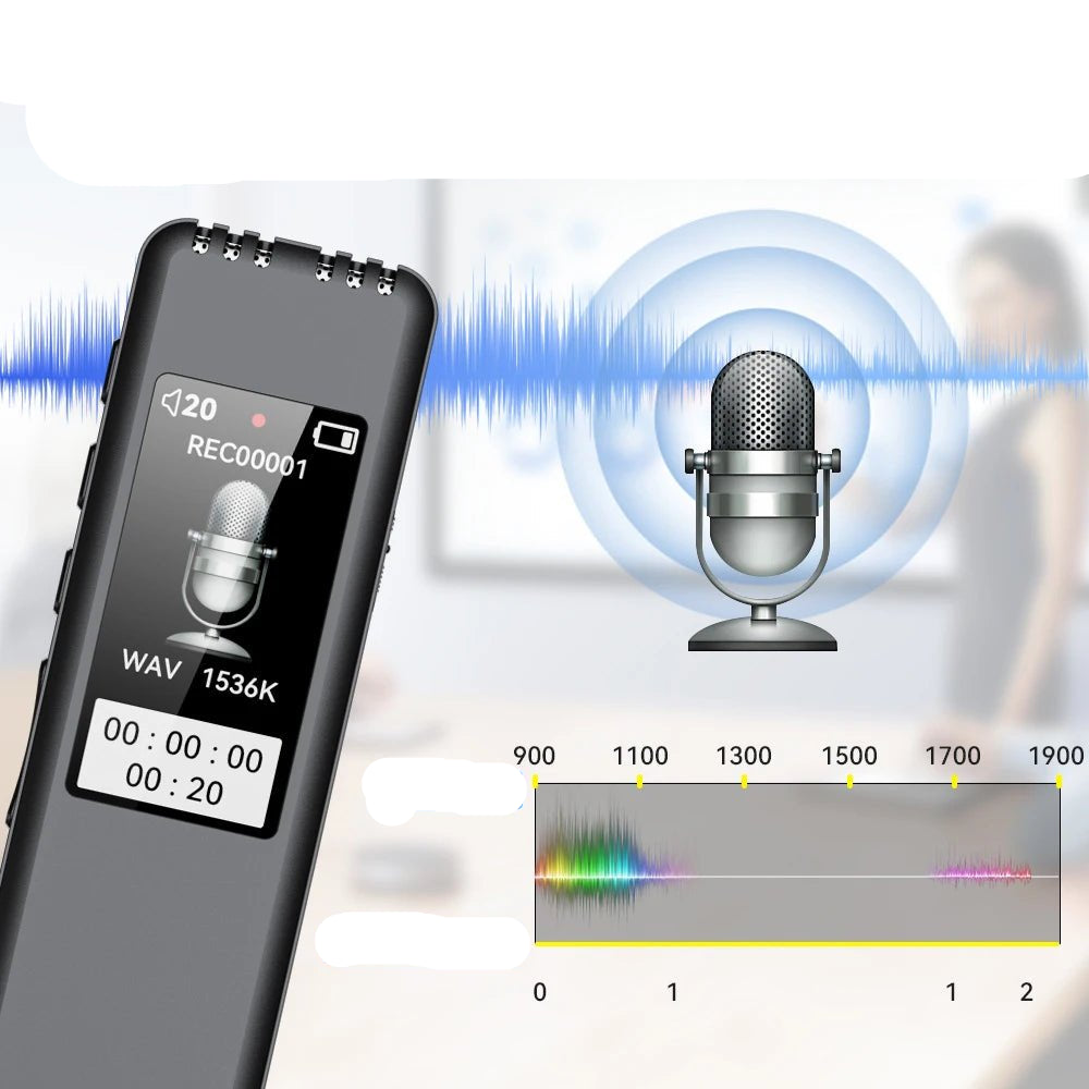 Portable Digital Voice Recorder Pen Max Support 128G SD Card MP3 Player Audio Recorder With 512Kbps Recording Work Interviews - Checkouts UK