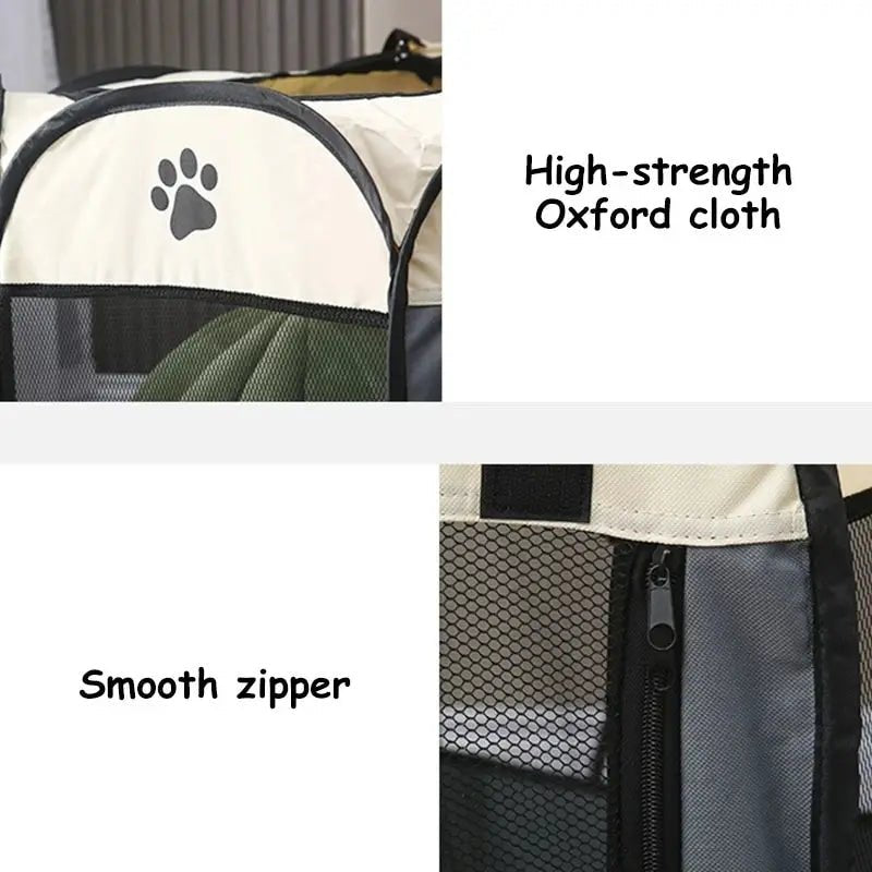 Portable Foldable Pet Tent Kennel Octagonal Fence Puppy Shelter Easy To Use Outdoor Easy Operation Large Dog Cages Cat Fences - Furbury