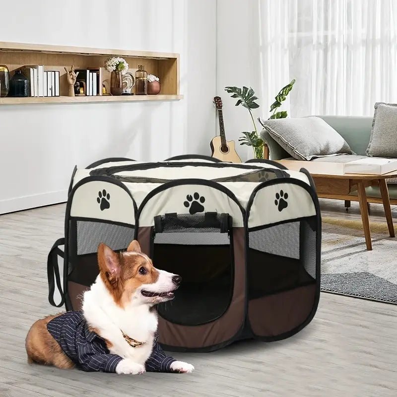Portable Foldable Pet Tent Kennel Octagonal Fence Puppy Shelter Easy To Use Outdoor Easy Operation Large Dog Cages Cat Fences - Furbury