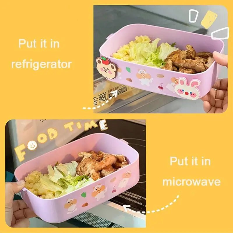 Portable Lunch Box For Girls School Kids Plastic Picnic Bento Box Microwave Food Box With Compartments Storage Containers - Checkouts UK