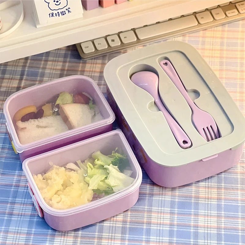 Portable Lunch Box For Girls School Kids Plastic Picnic Bento Box Microwave Food Box With Compartments Storage Containers - Checkouts UK