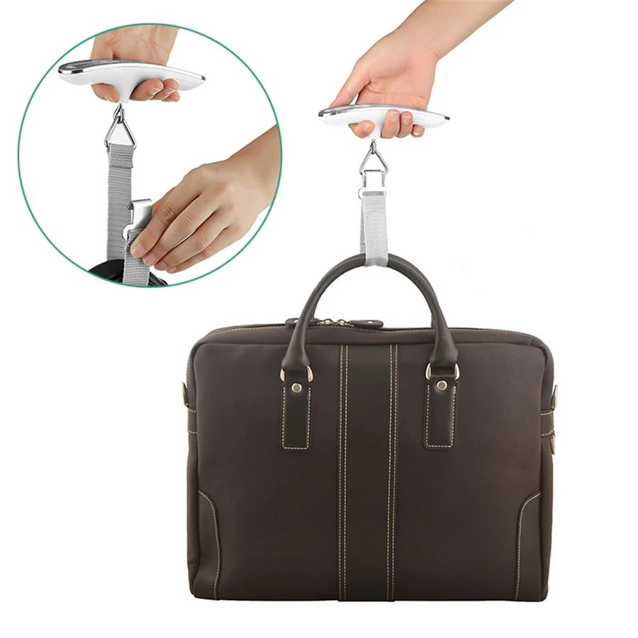 Portable Scale Digital LCD Display 110lb/50kg Electronic Luggage Hanging Suitcase Travel Weighs Baggage Fishing Scale with Hook - Checkouts UK