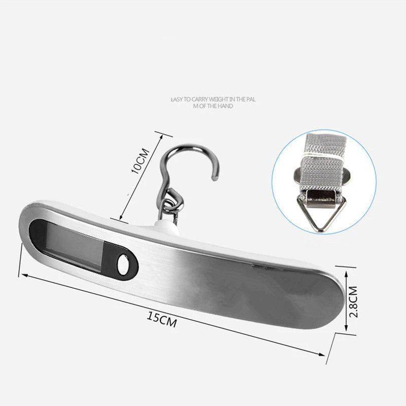 Portable Scale Digital LCD Display 110lb/50kg Electronic Luggage Hanging Suitcase Travel Weighs Baggage Fishing Scale with Hook - Checkouts UK