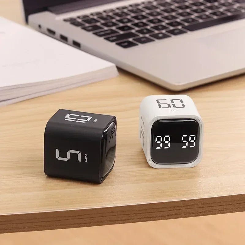 Productivity Cube Timer Gravity Sensor Flipping LED Display 4 Preset Time Dual Modes Countdown Cooking Study Mini Digital Timer - Checkouts UK