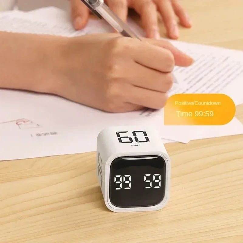 Productivity Cube Timer Gravity Sensor Flipping LED Display 4 Preset Time Dual Modes Countdown Cooking Study Mini Digital Timer - Checkouts UK