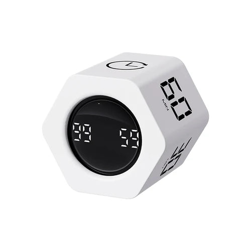 Productivity Cube Timer Gravity Sensor Flipping LED Display 4 Preset Time Dual Modes Countdown Cooking Study Mini Digital Timer - Checkouts UK