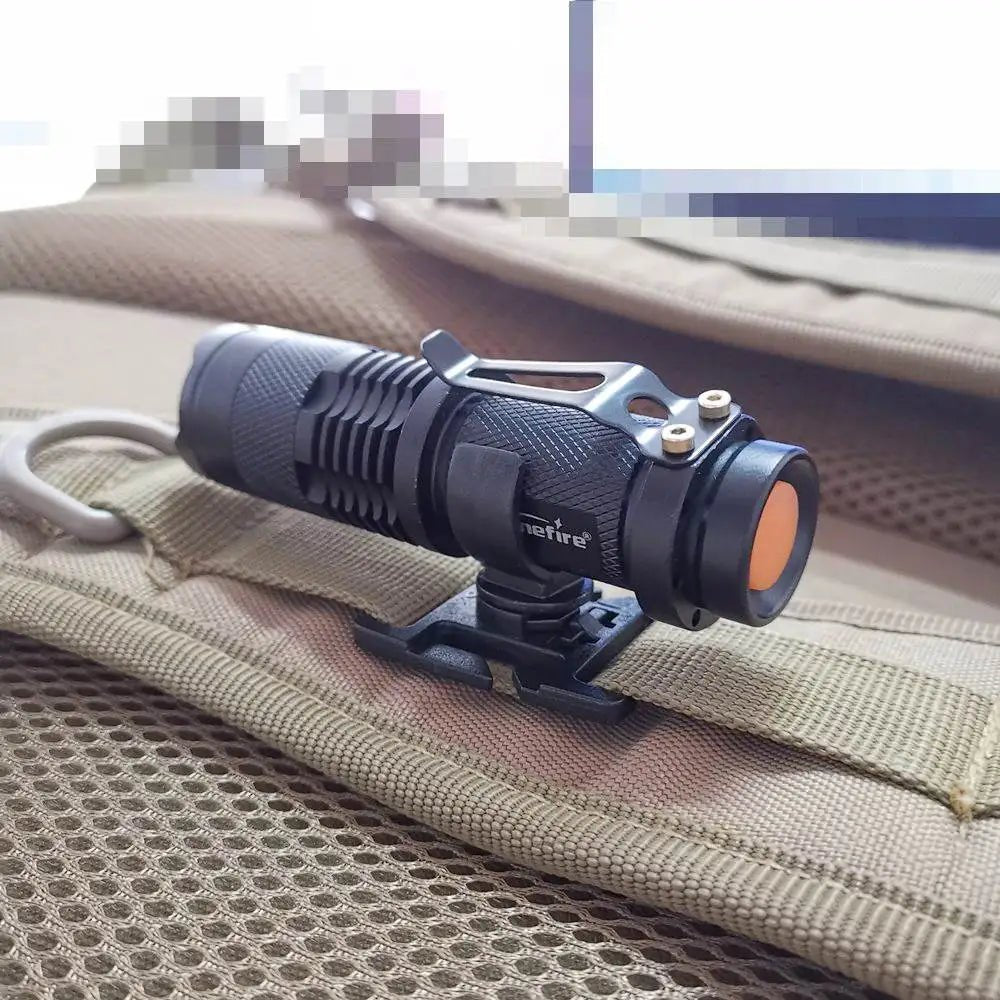 Ring Flashlight Work Backpack Lamp Outdoor Hike Climb Pack Light Holder Water Pipe Pole Tool Clamp Shoulder Tape Clip - Checkouts UK