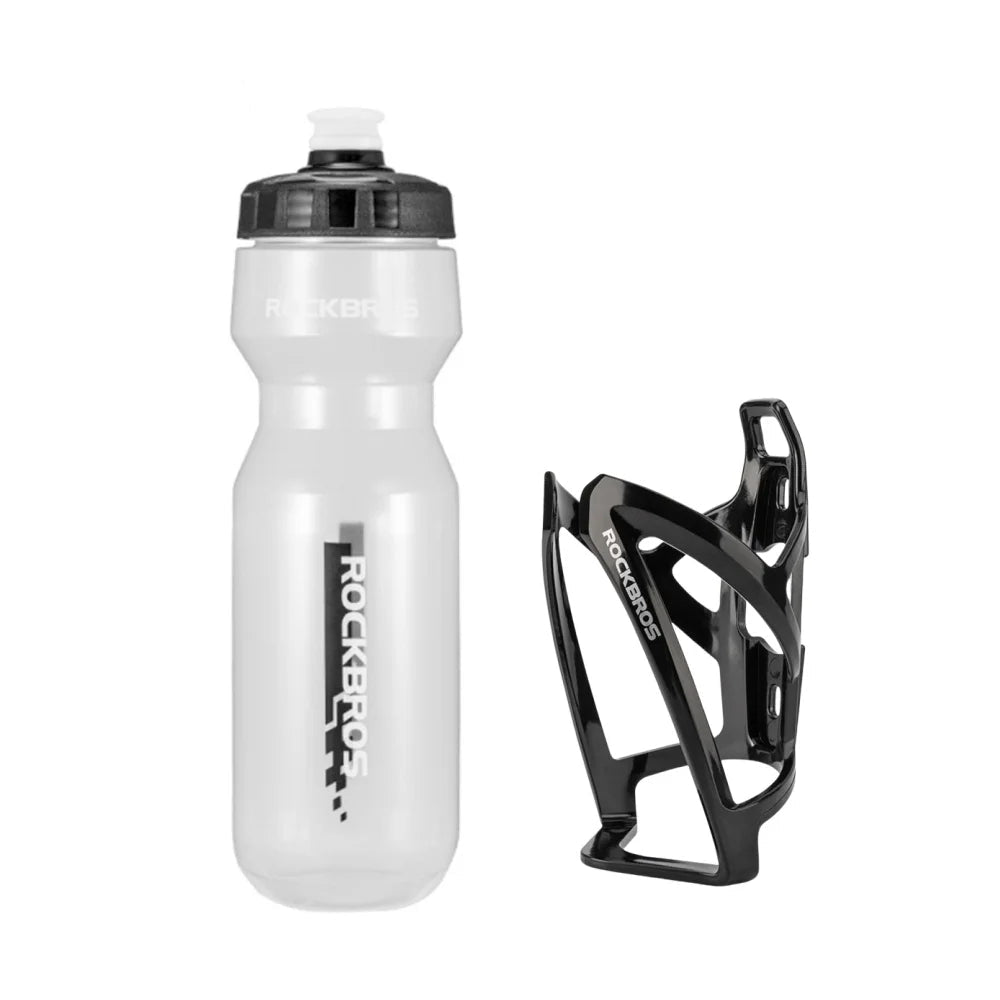 ROCKBROS Cycling Water Bottle+Water Bottle Holder 2 - Piece Set - 750ml Sports Water Bottle+Integrated Molded Water Bottle Holder - Checkouts UK