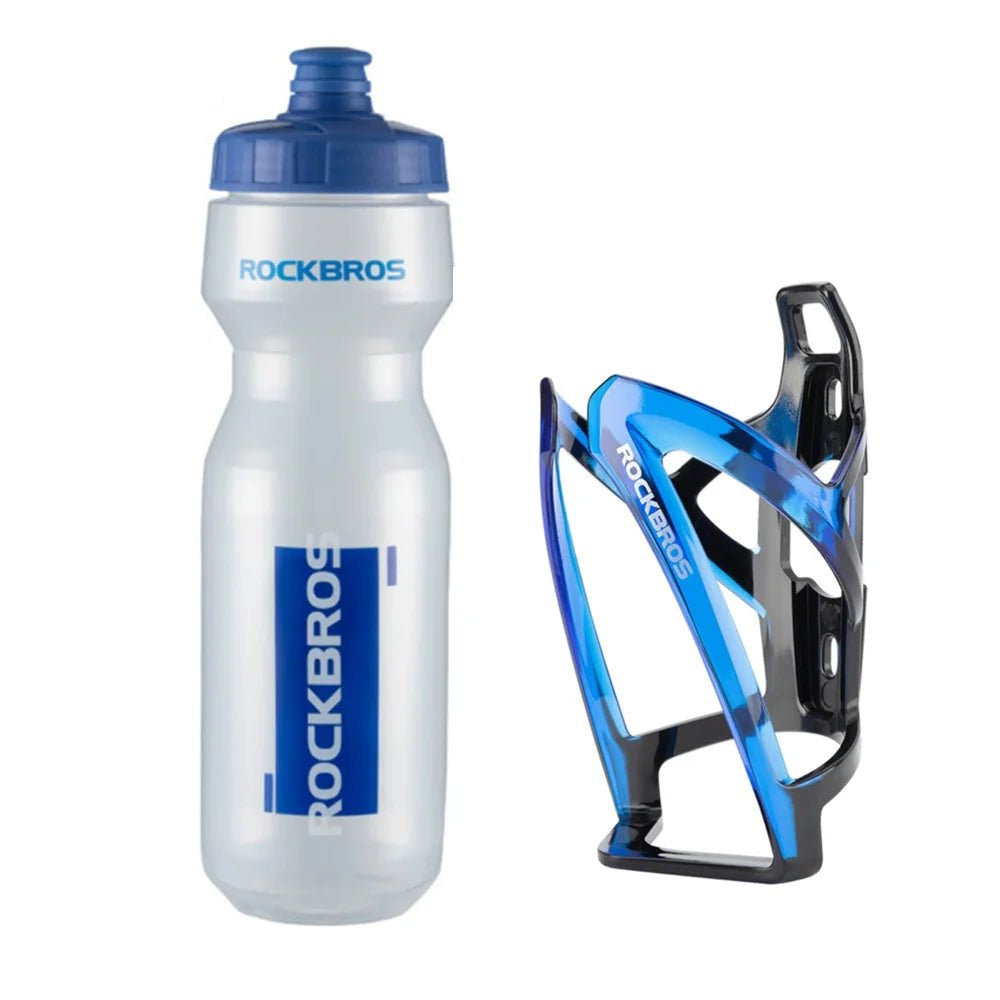 ROCKBROS Cycling Water Bottle+Water Bottle Holder 2 - Piece Set - 750ml Sports Water Bottle+Integrated Molded Water Bottle Holder - Checkouts UK