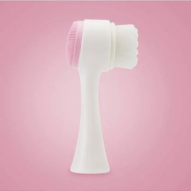 Silica Gel Facial Brush Double Sided Facial Cleanser Blackhead Removing Product Pore Cleaner Exfoliating Facial Brush Face Brush - Checkouts UK