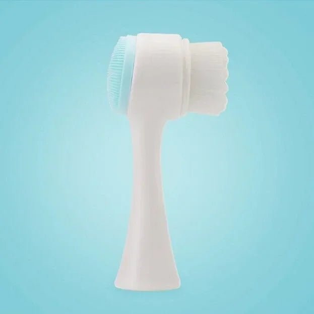 Silica Gel Facial Brush Double Sided Facial Cleanser Blackhead Removing Product Pore Cleaner Exfoliating Facial Brush Face Brush - Checkouts UK