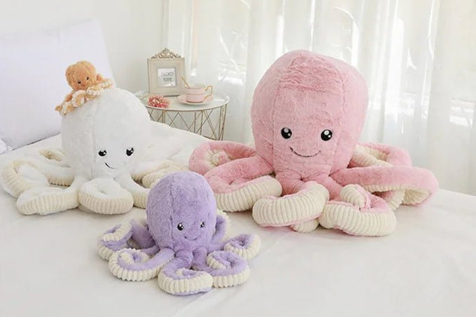 Simulation Octopus Doll Color Plush Toy Ocean Submarine Creature Squid Pet Sound Toy Decorative Ornaments Small Gifts Pet Toy - Furbury
