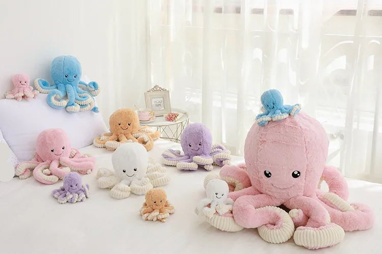 Simulation Octopus Doll Color Plush Toy Ocean Submarine Creature Squid Pet Sound Toy Decorative Ornaments Small Gifts Pet Toy - Furbury