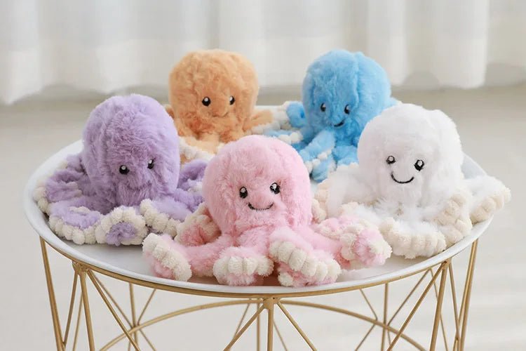 Simulation Octopus Doll Color Plush Toy Ocean Submarine Creature Squid Pet Sound Toy Decorative Ornaments Small Gifts Pet Toy - Furbury