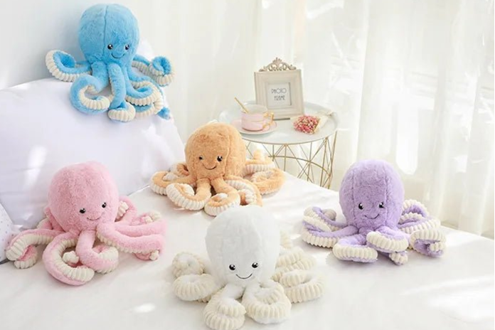Simulation Octopus Doll Color Plush Toy Ocean Submarine Creature Squid Pet Sound Toy Decorative Ornaments Small Gifts Pet Toy - Furbury