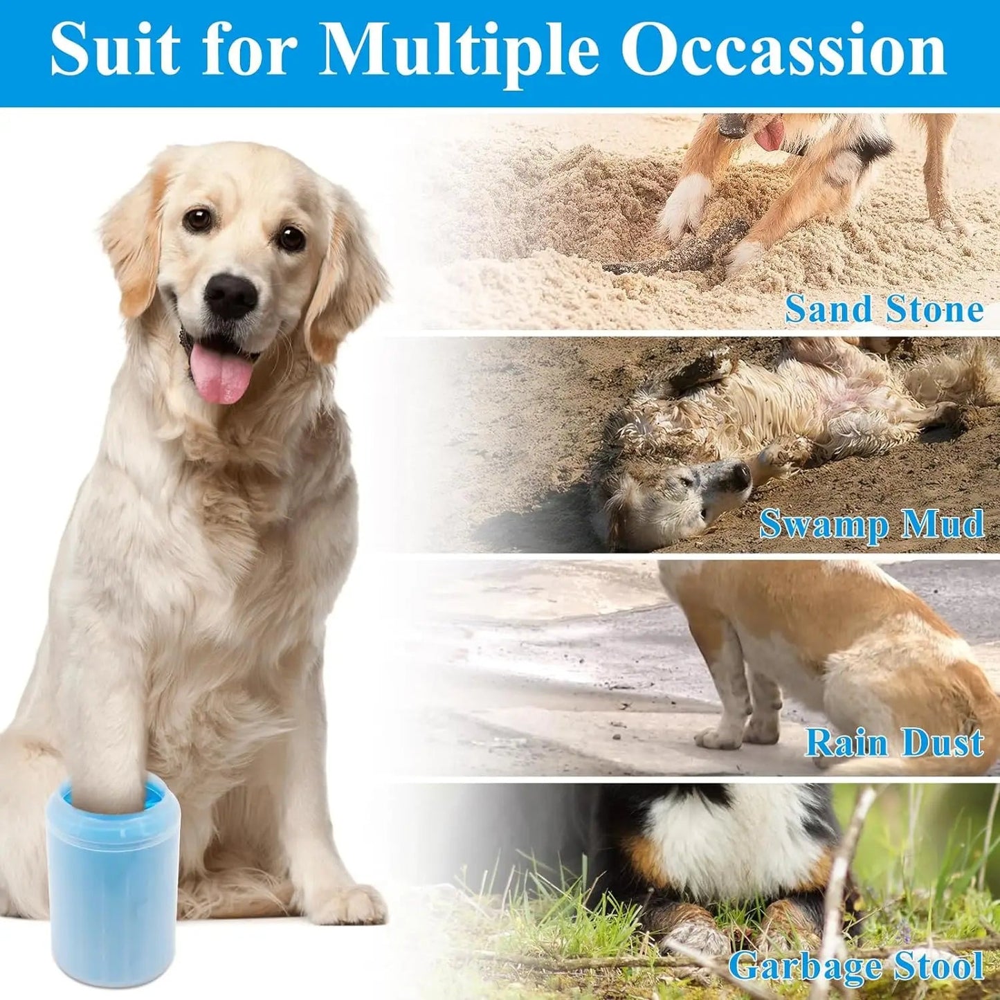 Soft Silicone Material Pet Foot Wash Cup, Cat and Dog Foot Cleaner, Portable Massage, Bath Cleaning Supplies - Checkouts UK
