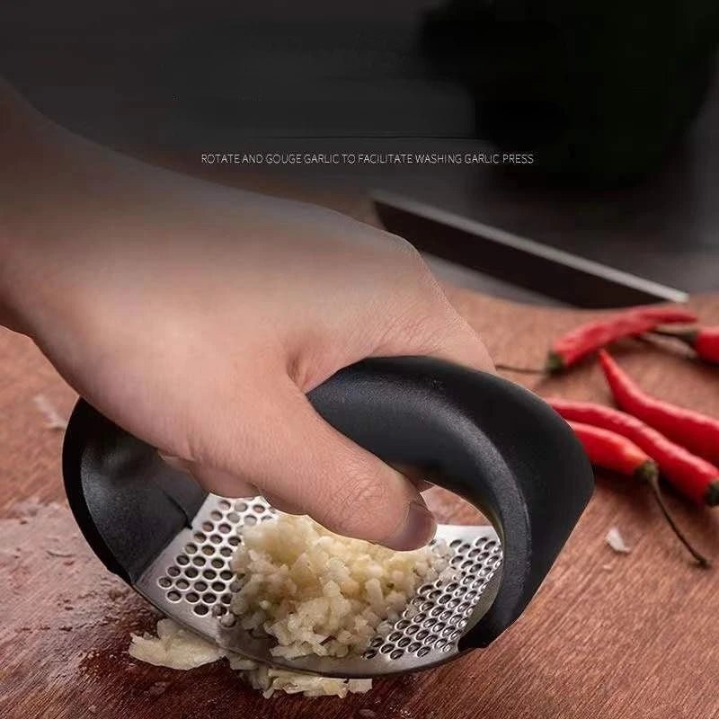 Stainless Steel Garlic Press Crusher Manual Garlic Mincer Chopping Garlic Tool Fruit Vegetable Tools Kitchen Accessories Gadget - Checkouts UK