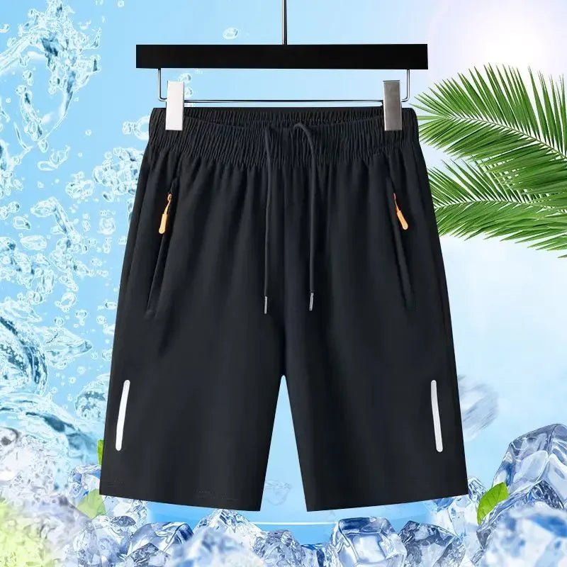 Summer Men Shorts Ice Silk Running Gym Sport Shorts Quick Dry Breathable Beach Short Pant Fitness Jogging Cool Casual Sportswear - Checkouts UK