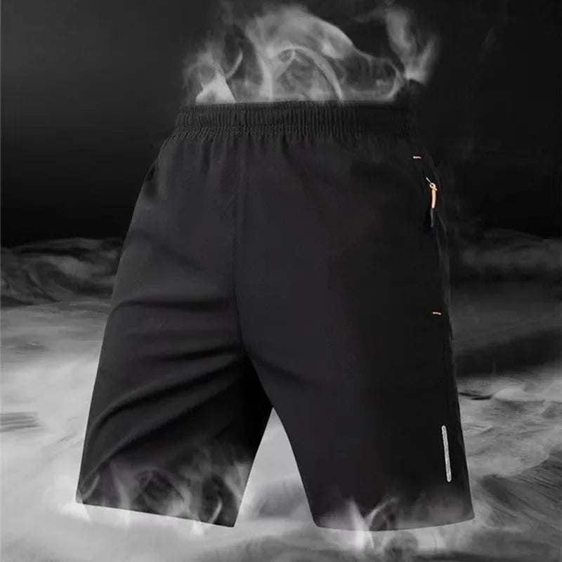 Summer Men Shorts Ice Silk Running Gym Sport Shorts Quick Dry Breathable Beach Short Pant Fitness Jogging Cool Casual Sportswear - Checkouts UK