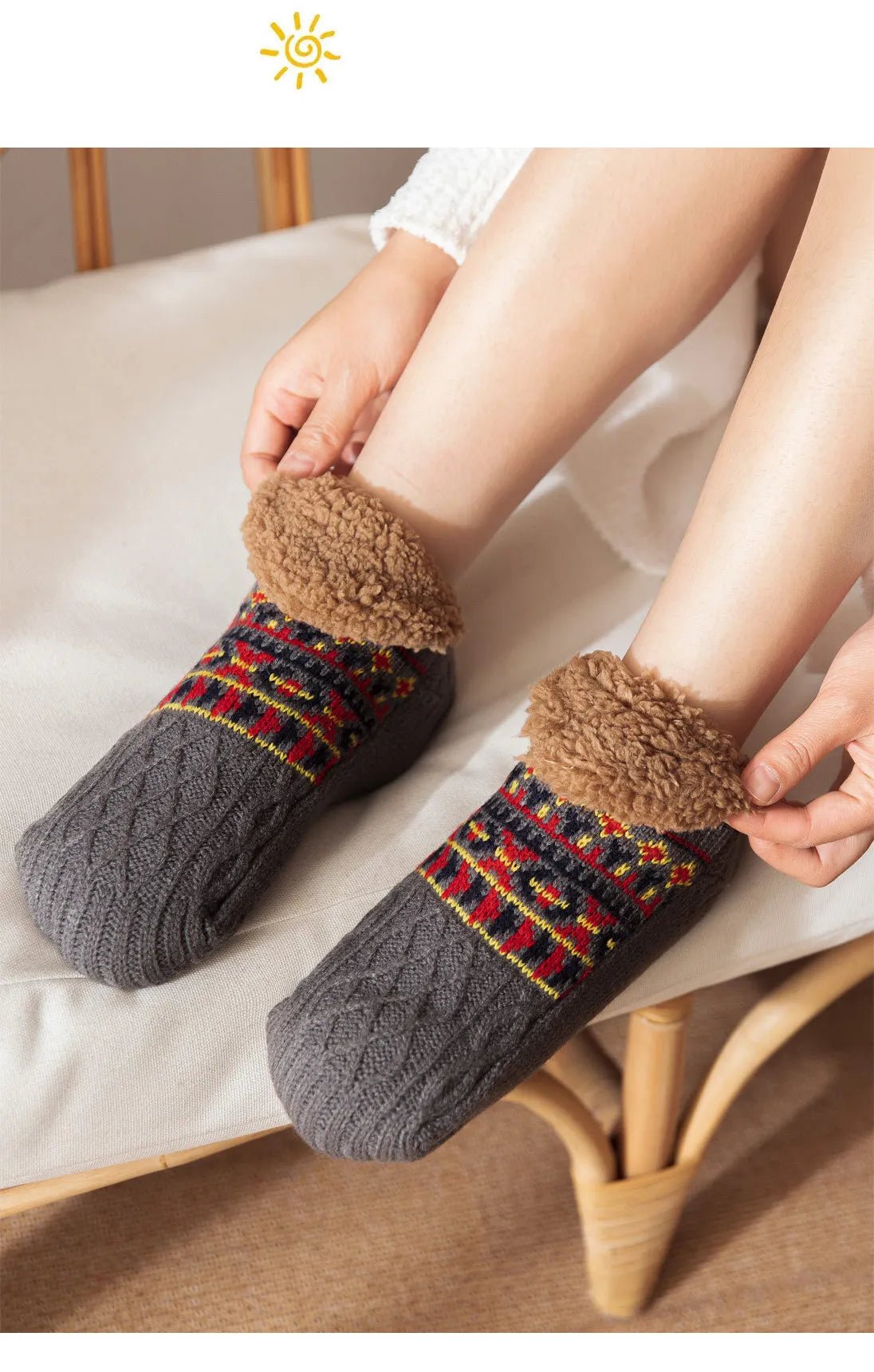 Super Warm Winter Non - slip Floor Socks Women Men Snow Socks Sleep Carpet Socks Slippers Socks Women Velvet Boot Unsiex Home Wear - Checkouts UK