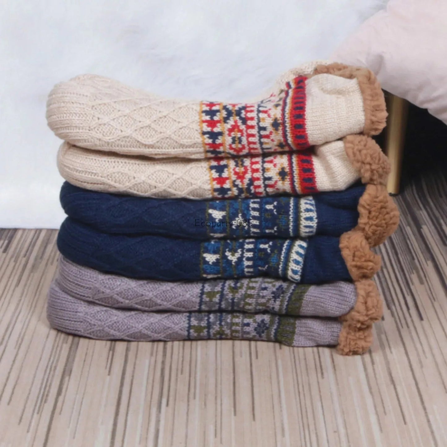 Super Warm Winter Non - slip Floor Socks Women Men Snow Socks Sleep Carpet Socks Slippers Socks Women Velvet Boot Unsiex Home Wear - Checkouts UK