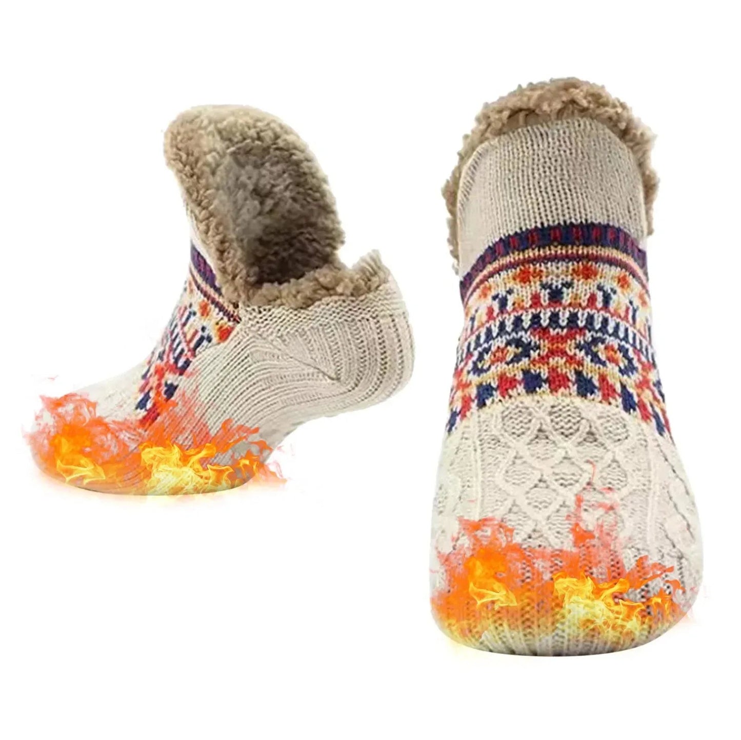 Super Warm Winter Non - slip Floor Socks Women Men Snow Socks Sleep Carpet Socks Slippers Socks Women Velvet Boot Unsiex Home Wear - Checkouts UK