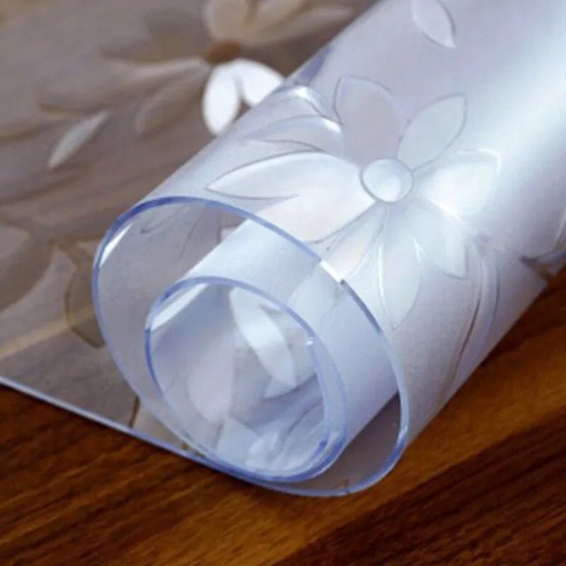 Thickened 1.0mm transparent cosmos PVC tablecloth waterproof table cover oil - proof kitchen custom soft glass protection mat - Checkouts UK