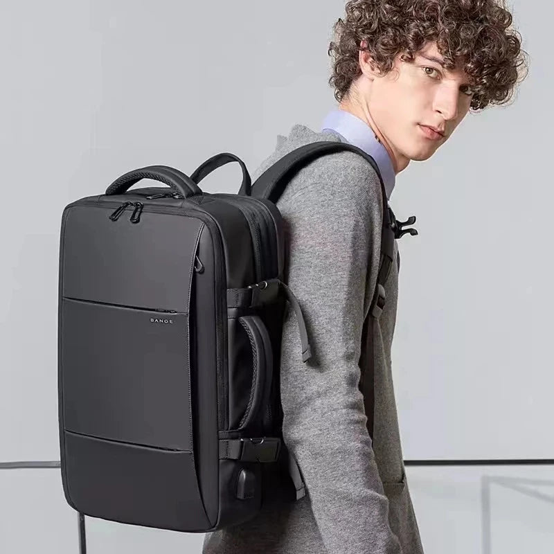 Travel Backpack Men Business Backpack School Expandable USB Bag Large Capacity 17.3 Laptop Waterproof Fashion Backpack - Checkouts UK