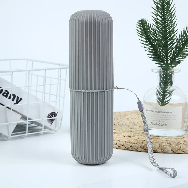 Travel Toothbrush Box Vertical Stripe Portable Mouthwash Cup Brushing Cup Washing Cup Toothware Box Toothpaste Storage Cartridge - Checkouts UK