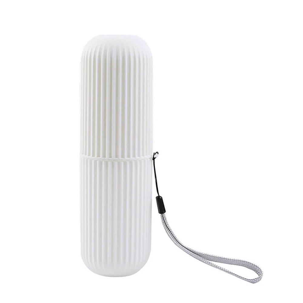 Travel Toothbrush Box Vertical Stripe Portable Mouthwash Cup Brushing Cup Washing Cup Toothware Box Toothpaste Storage Cartridge - Checkouts UK