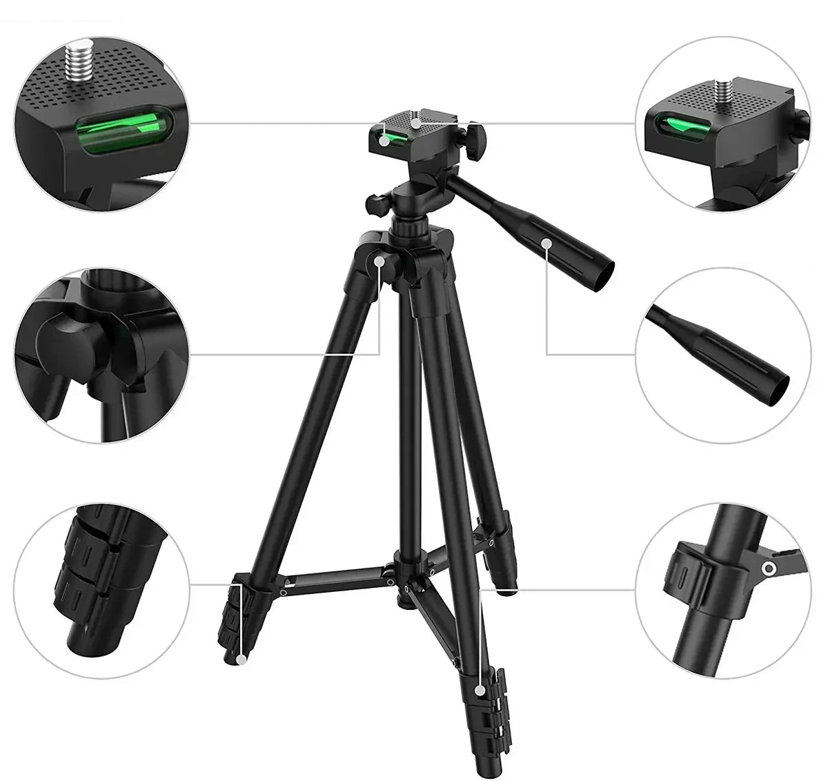 Tripod For Phone Camera Tripod Stand with Bluetooth Remote Phone Holder Lightweight Universal Photography For Xiaomi Huawei DSLR - Checkouts UK