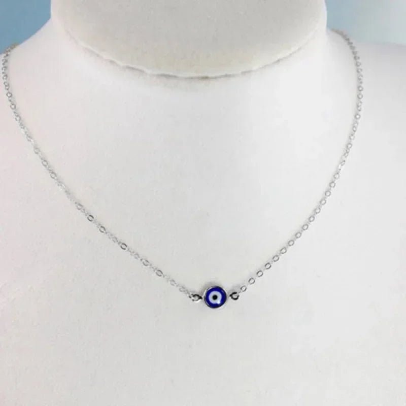 Turkey Blue Evil Eye Necklace for Women Stainless Steel Chokers Pendant Chains Clavicle Ethnic Boho Lucky Fashion Jewelry Gifts - Checkouts UK